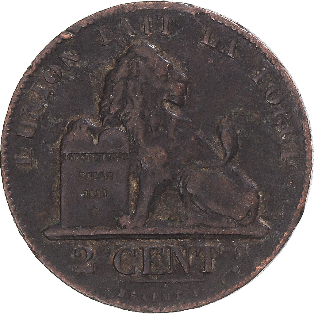 Münze, Belgien, 2 Centimes, 1864