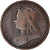 Moneda, Gran Bretaña, Victoria, 1/2 Penny, 1901, BC+, Bronce, KM:789