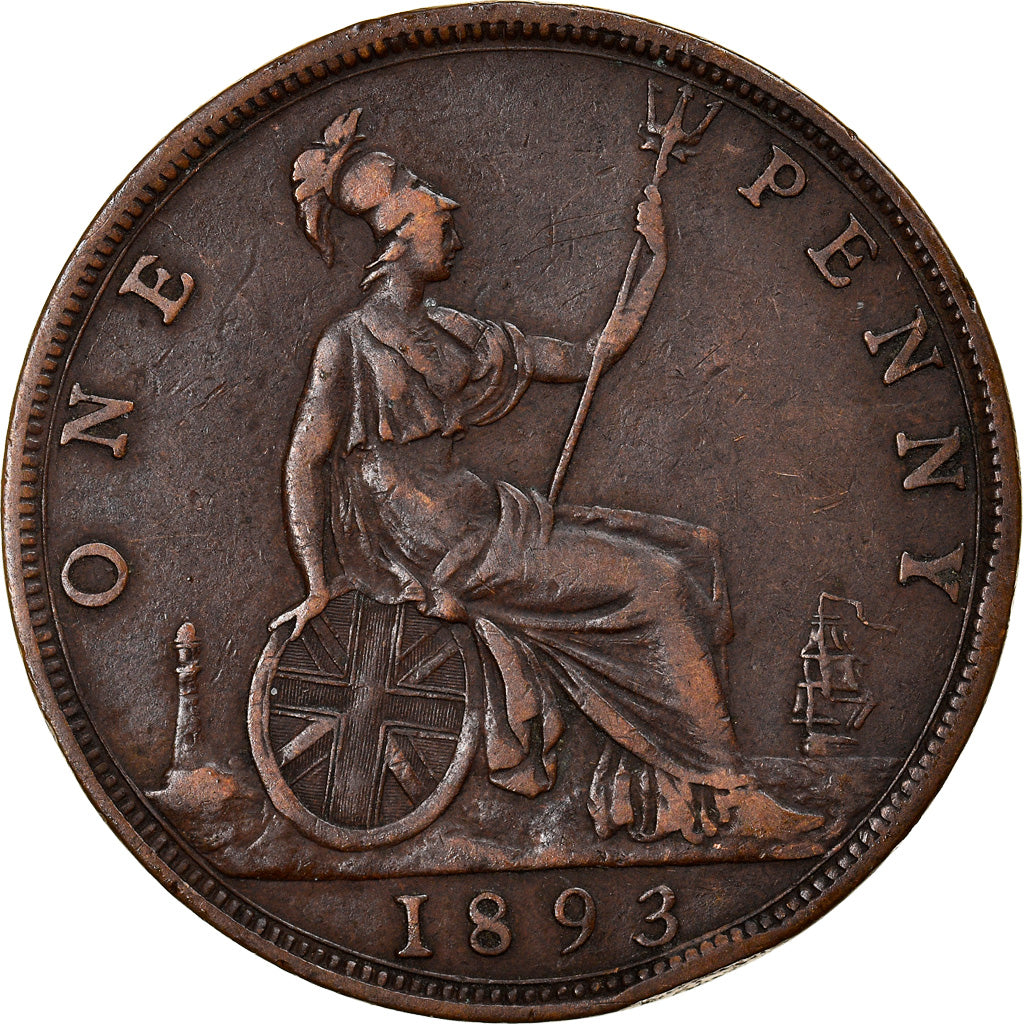 Monnaie, Grande-Bretagne, Victoria, Penny, 1893, TB, Bronze, KM:755