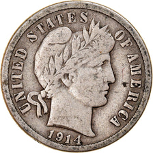Coin, United States, Barber Dime, Dime, 1914, U.S. Mint, Philadelphia