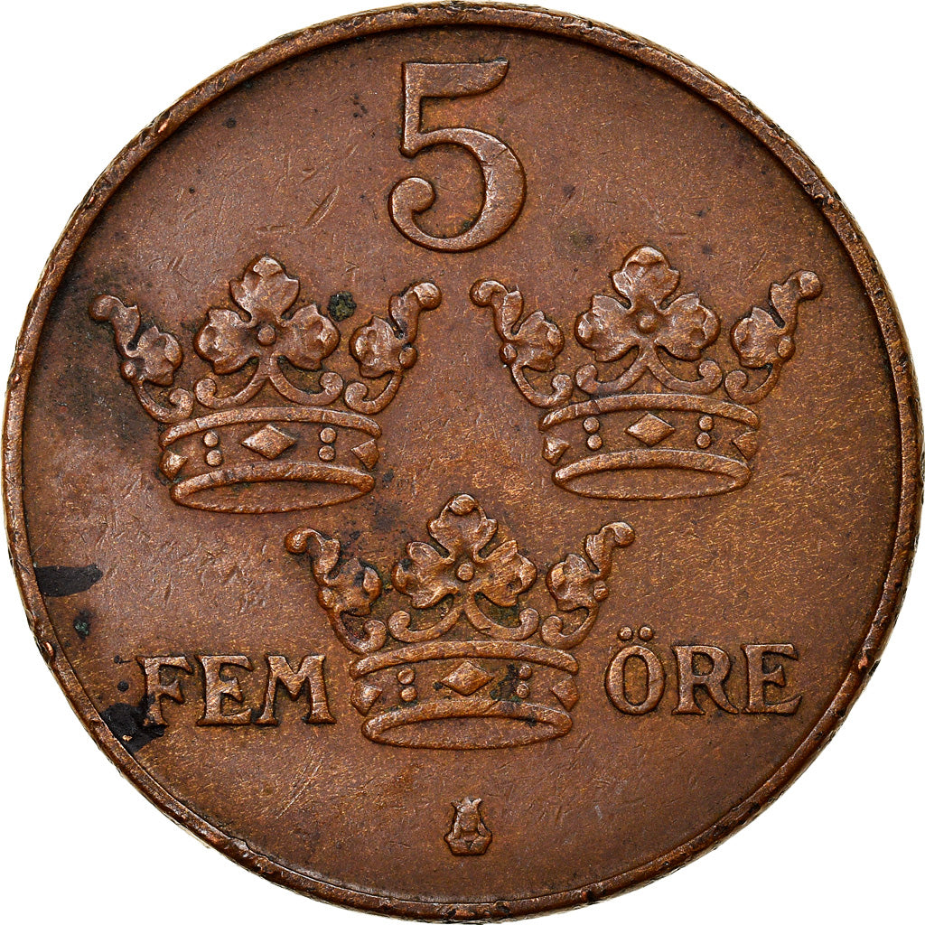 Coin, Sweden, Gustaf V, 5 Öre, 1941, VF(20-25), Bronze, KM:779.2