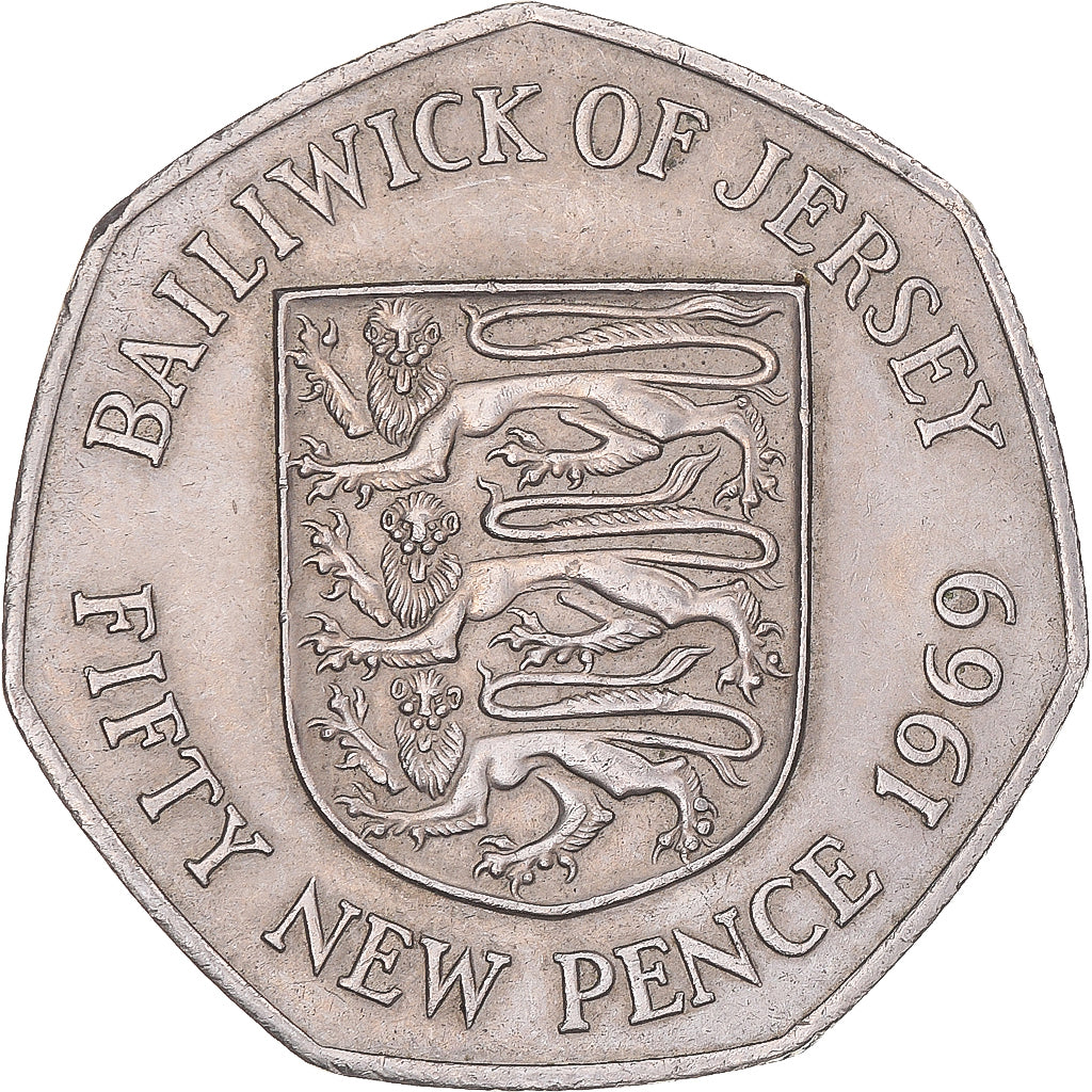 Monnaie, Jersey, 50 New Pence, 1969