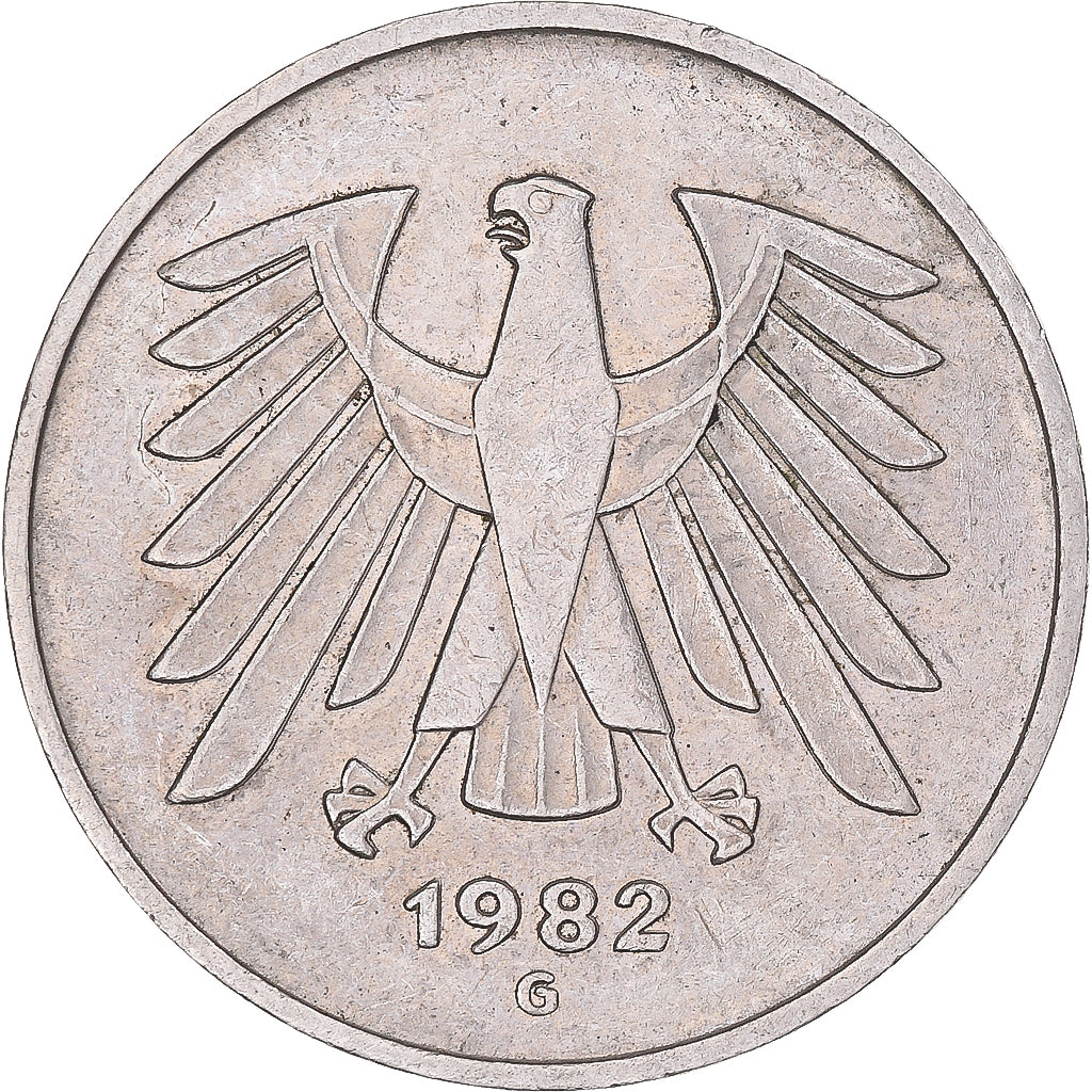 Moeda, Alemanha, 5 Mark, 1982