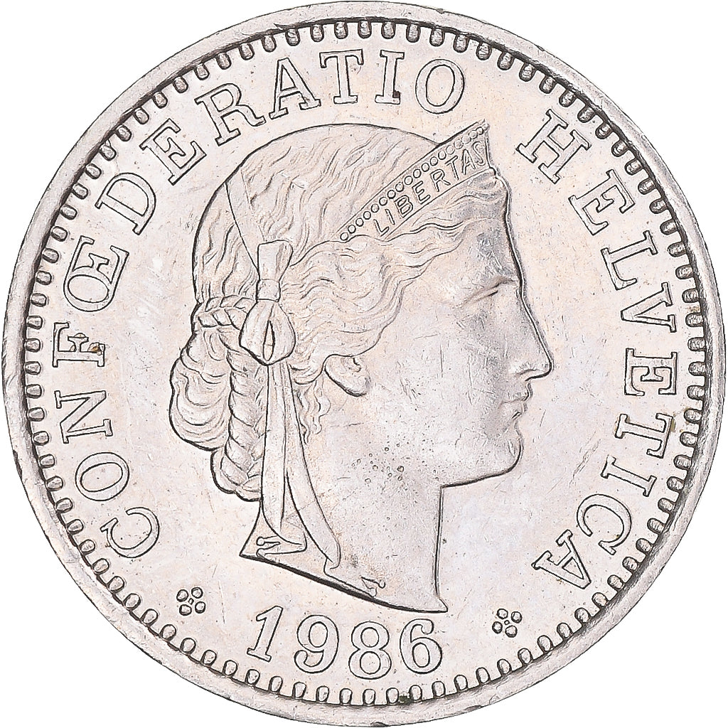 Münze, Schweiz, 20 Rappen, 1986
