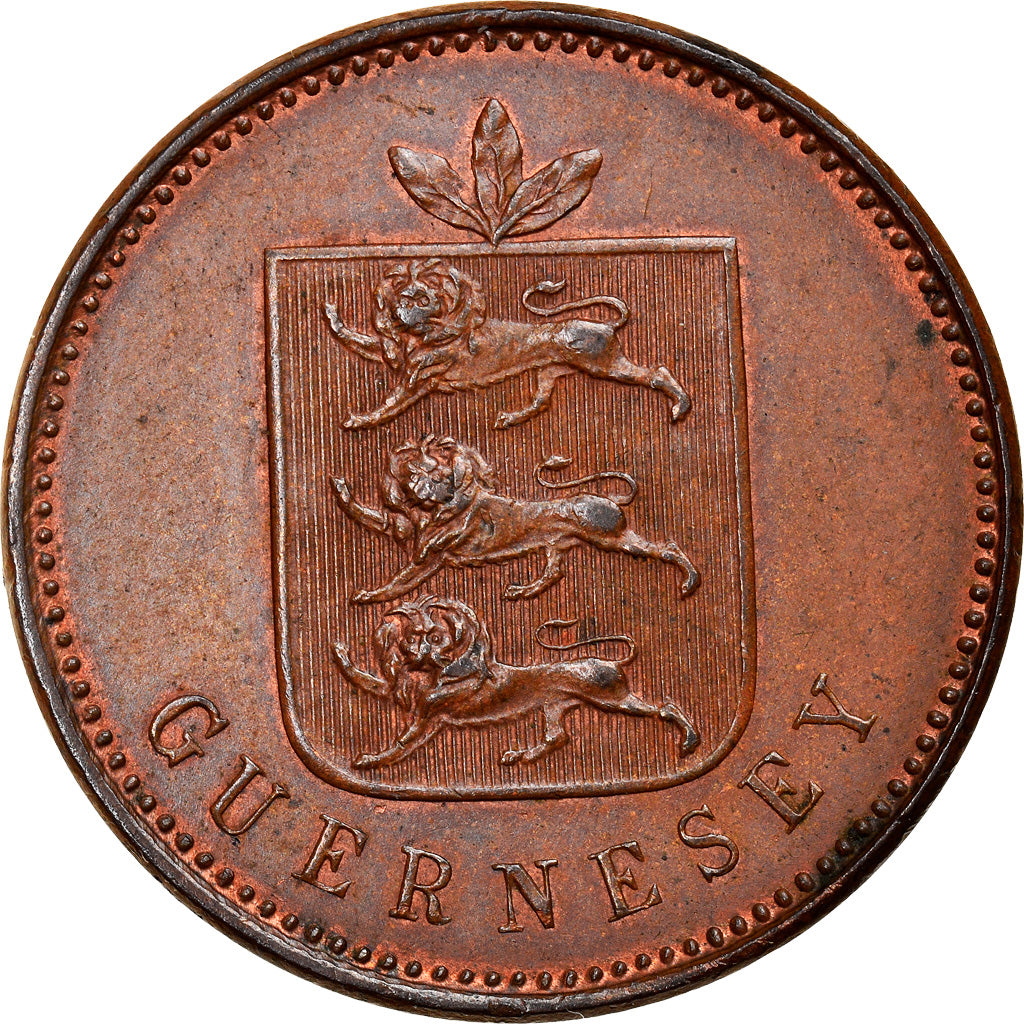 Coin, Guernsey, William IV, 4 Doubles, 1830, Heaton, EF(40-45), Copper, KM:2