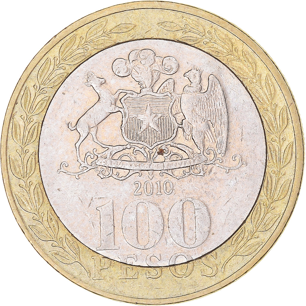Coin, Chile, 100 Pesos, 2010