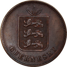 Coin, Guernsey, Victoria, 4 Doubles, 1874, Heaton, Birmingham, EF(40-45)