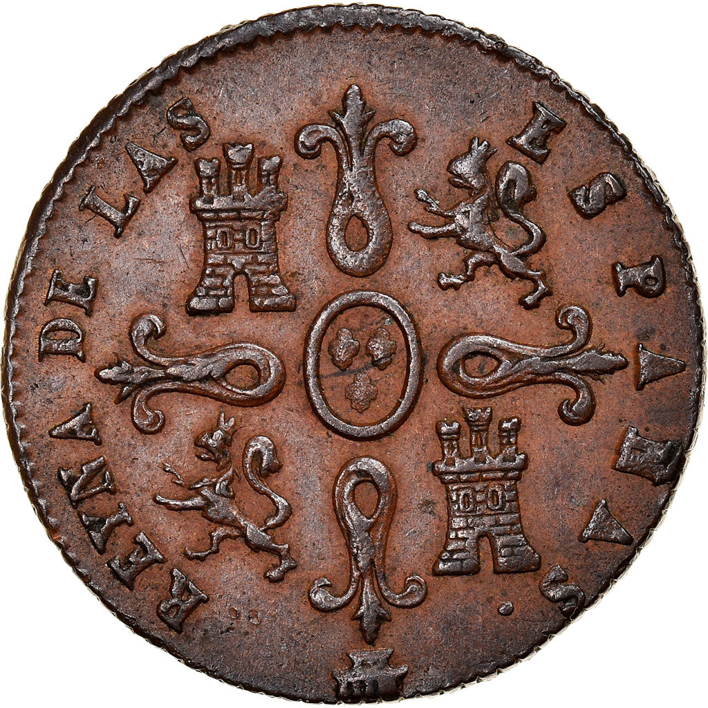 Coin, Spain, Isabel II, 4 maravedis, 1849, Segovia, VF(30-35), Copper, KM:530.3