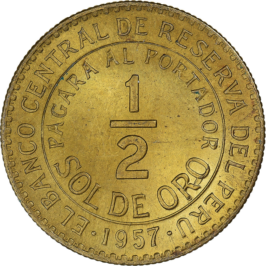 Munten, Peru, 1/2 Sol, 1957