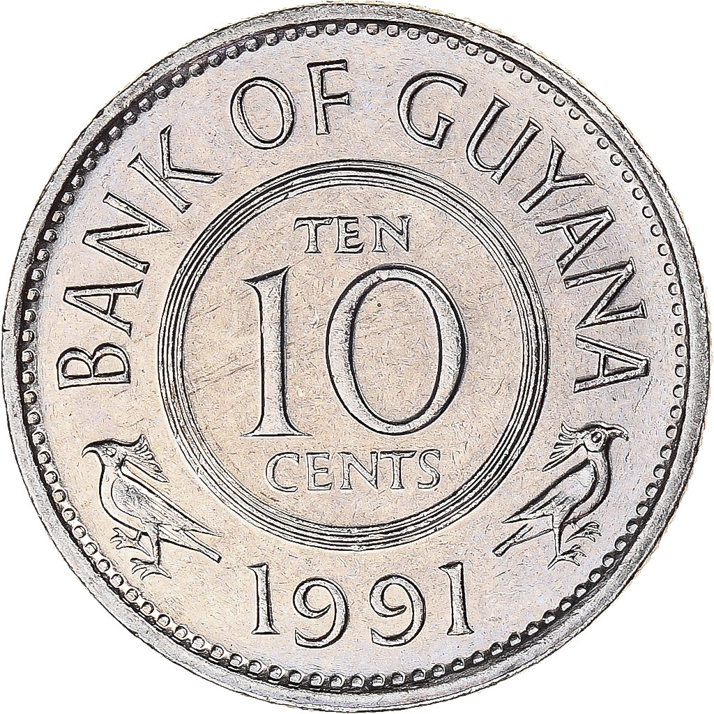 Coin, Guyana, 10 Cents, 1991