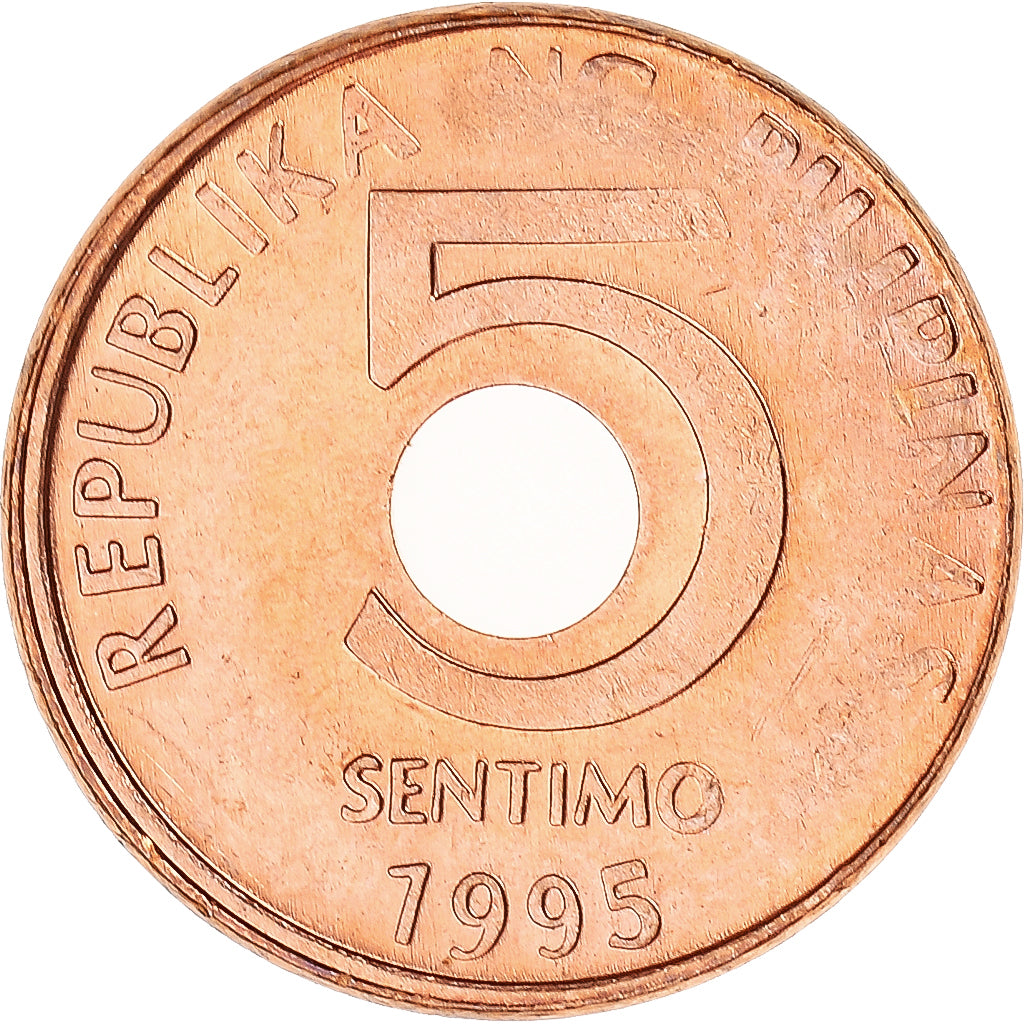 Coin, Philippines, 5 Sentimos, 1995
