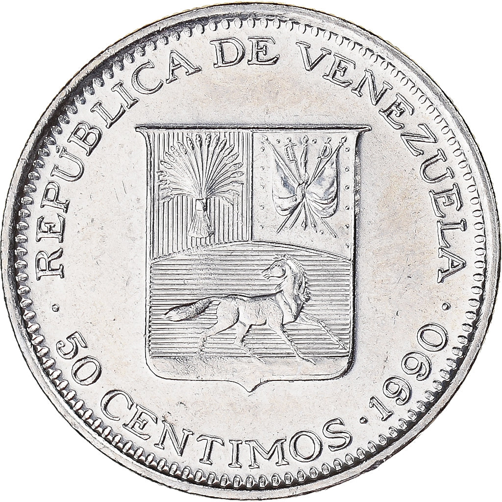 Venezuela, 50 Centimos, 1990