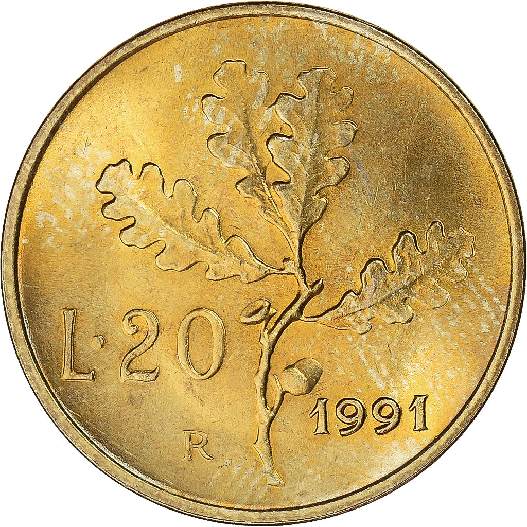 Moneta, Włochy, 20 Lire, 1991