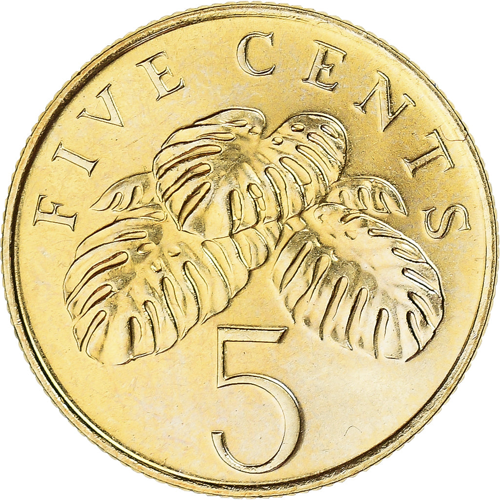 Moneda, Singapur, 5 Cents, 1995
