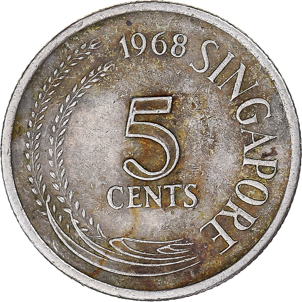 Coin, Singapore, 5 Cents, 1968