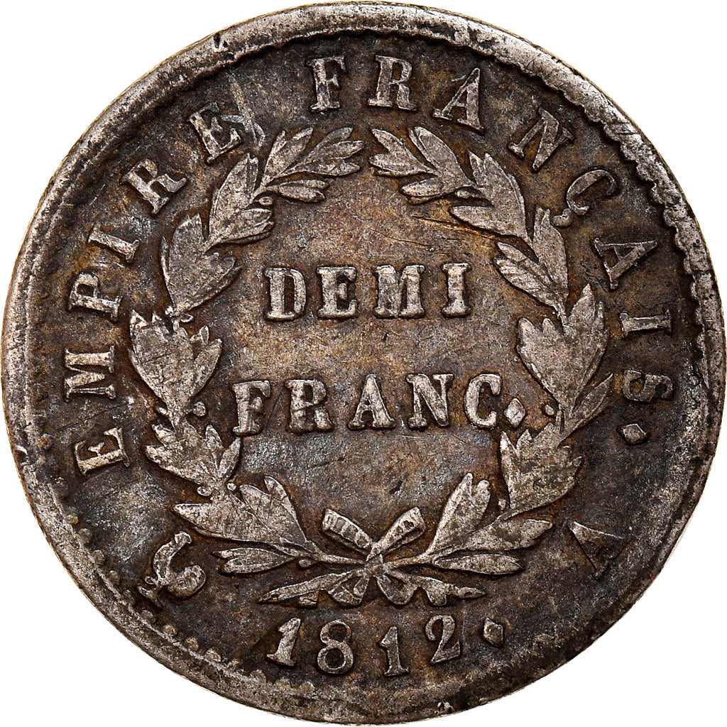 Monnaie, France, Napoléon I, 1/2 Franc, 1812, Paris, TB+, Argent, Gadoury:399