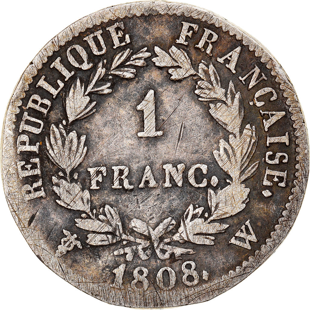 Monnaie, France, Napoléon I, Franc, 1808, Lille, TB, Argent, Gadoury:446