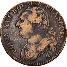 Moeda, França, Louis XVI, 12 deniers françois, 12 Deniers, 1791, Paris