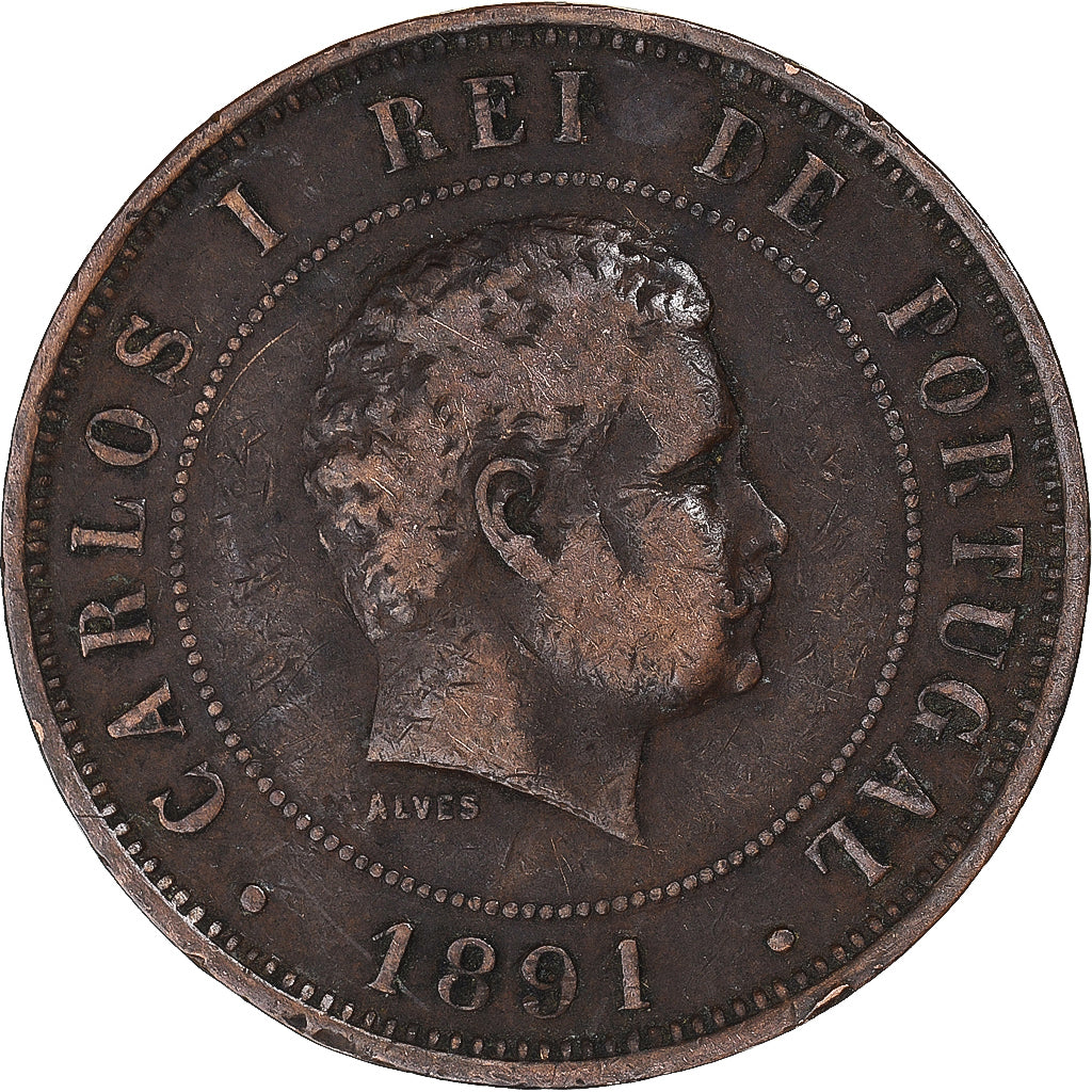 Münze, Portugal, 20 Reis, 1891