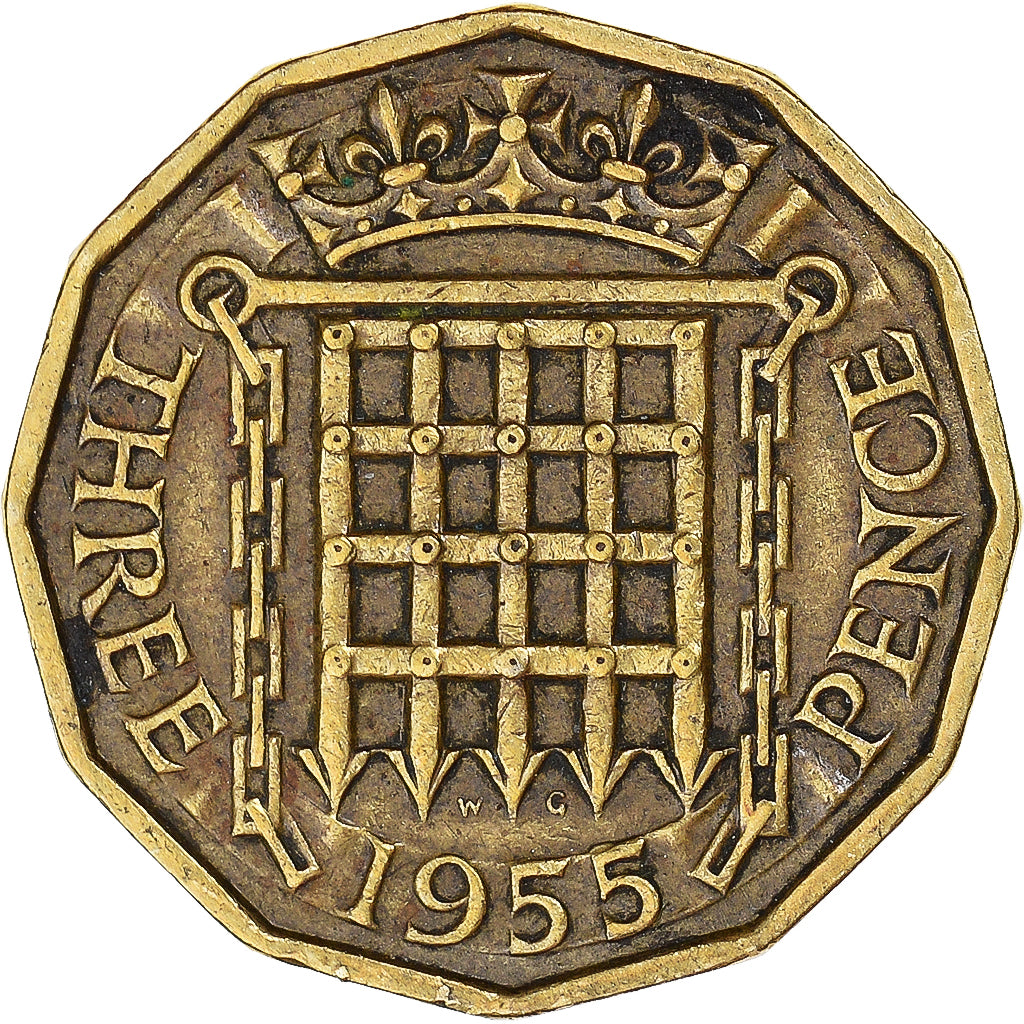 Monnaie, Grande-Bretagne, 3 Pence, 1955