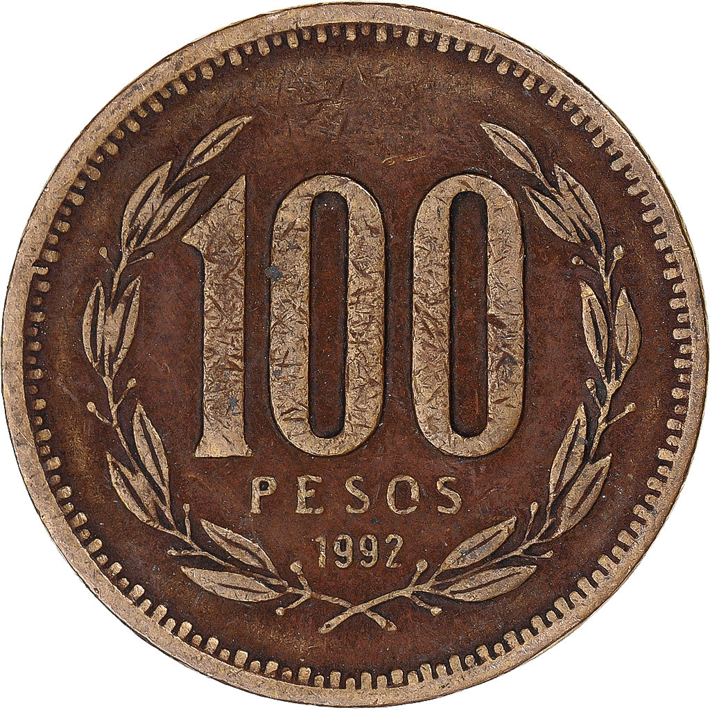 Coin, Chile, 100 Pesos, 1992