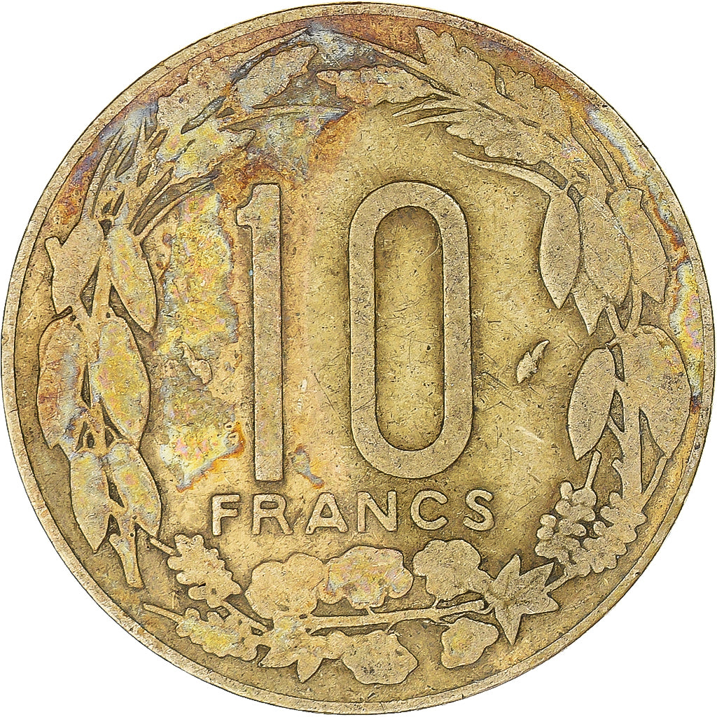 Coin, Central African States, 10 Francs, 1976
