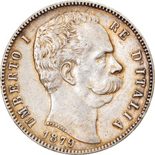 Coin, Italy, Umberto I, 5 Lire, 1879, Rome, EF(40-45), Silver, KM:20