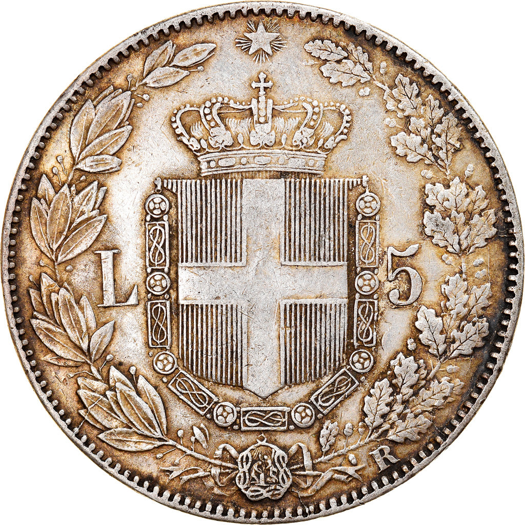 Coin, Italy, Umberto I, 5 Lire, 1879, Rome, EF(40-45), Silver, KM:20