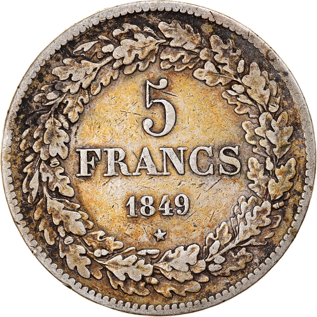 Coin, Belgium, Leopold I, 5 Francs, 5 Frank, 1849, Brussels, VF(20-25), Silver