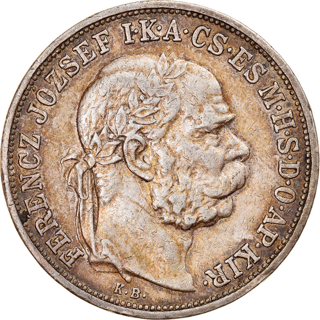 Coin, Hungary, Franz Joseph I, 5 Korona, 1908, Kormoczbanya, EF(40-45), Silver