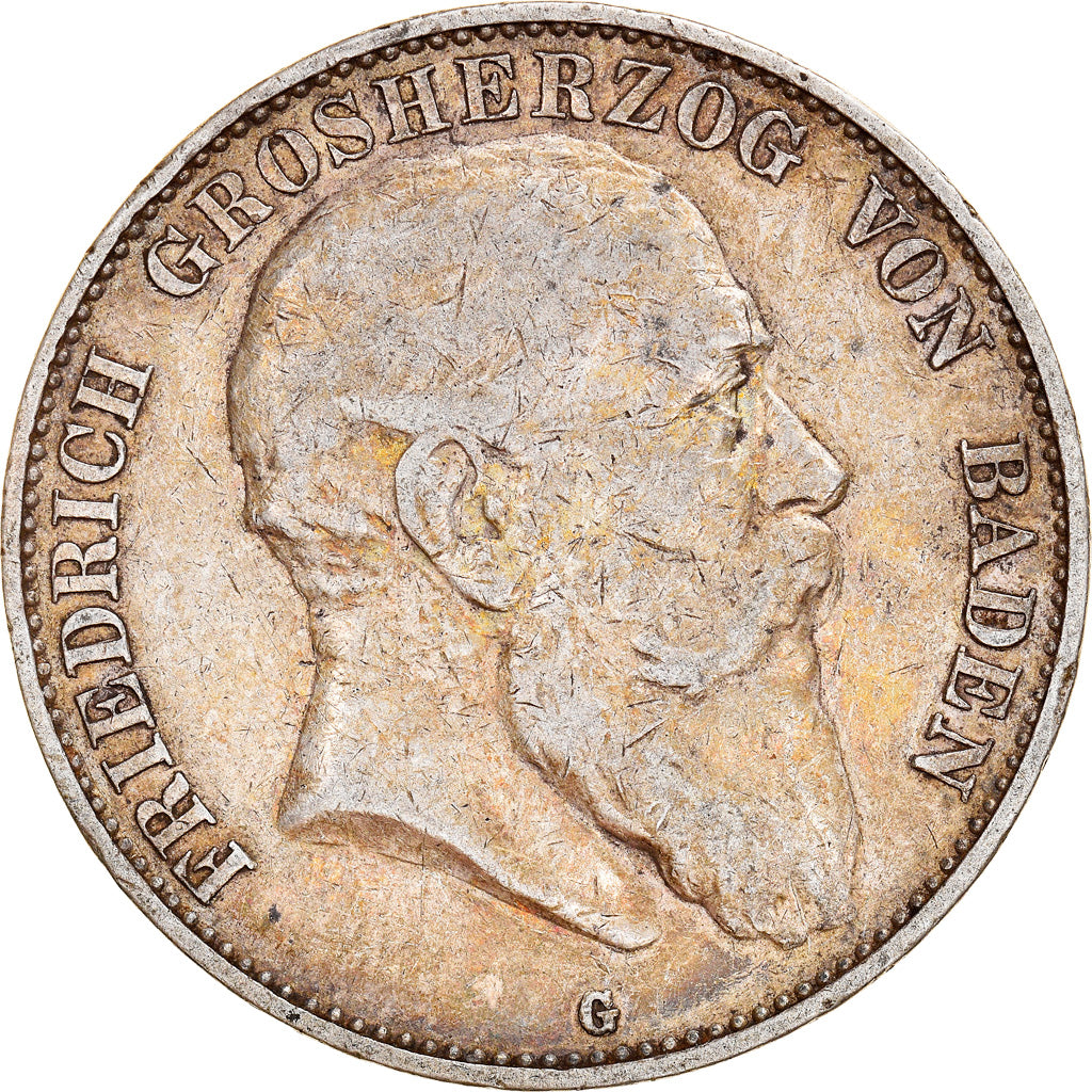 Coin, German States, BADEN, Friedrich I, 5 Mark, 1903, Karlsruhe, EF(40-45)