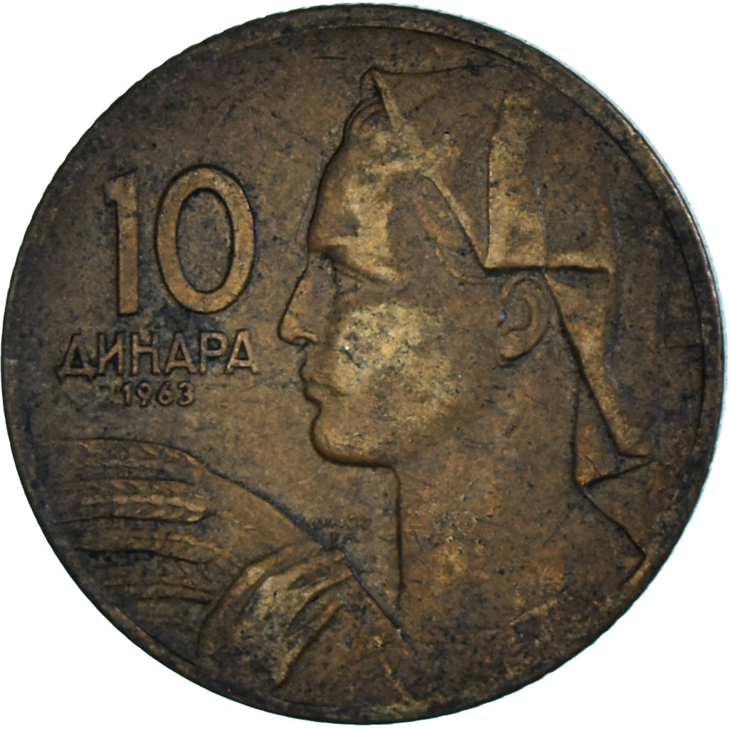 Moneta, Iugoslavia, 10 Dinara, 1963