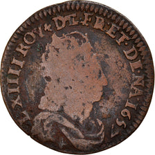 Moneta, Francia, Louis XIV, Liard de France au buste juvénile, deuxième type