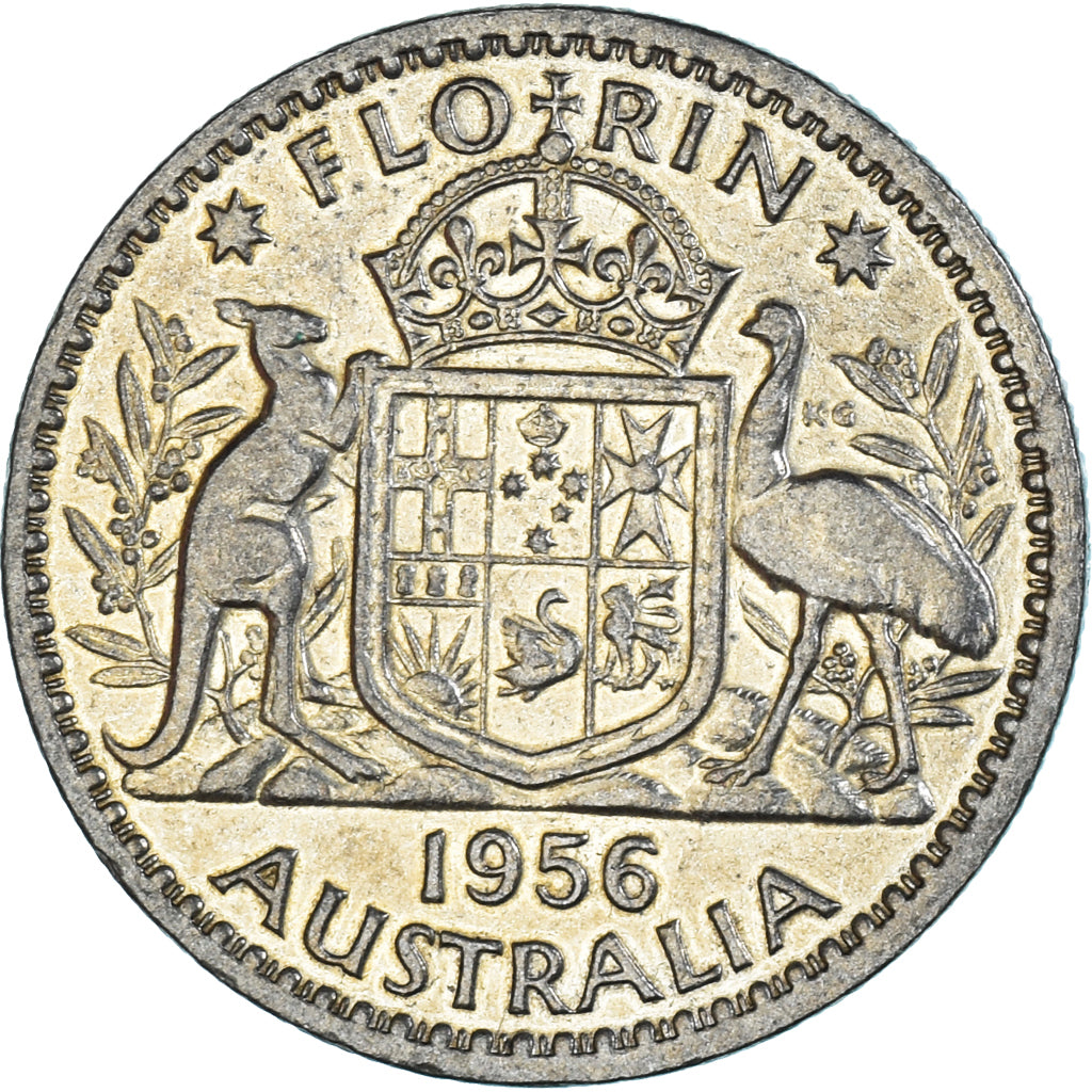 Coin, Australia, Florin, 1956
