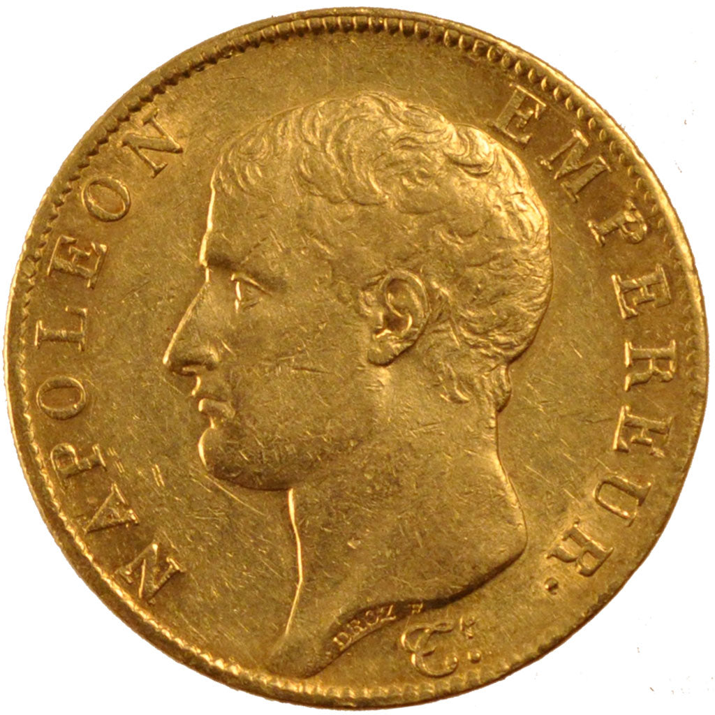 FRANCE, 40 Francs, 1805, Paris, AU(50-53), Gold, Gadoury #1081, 12.93