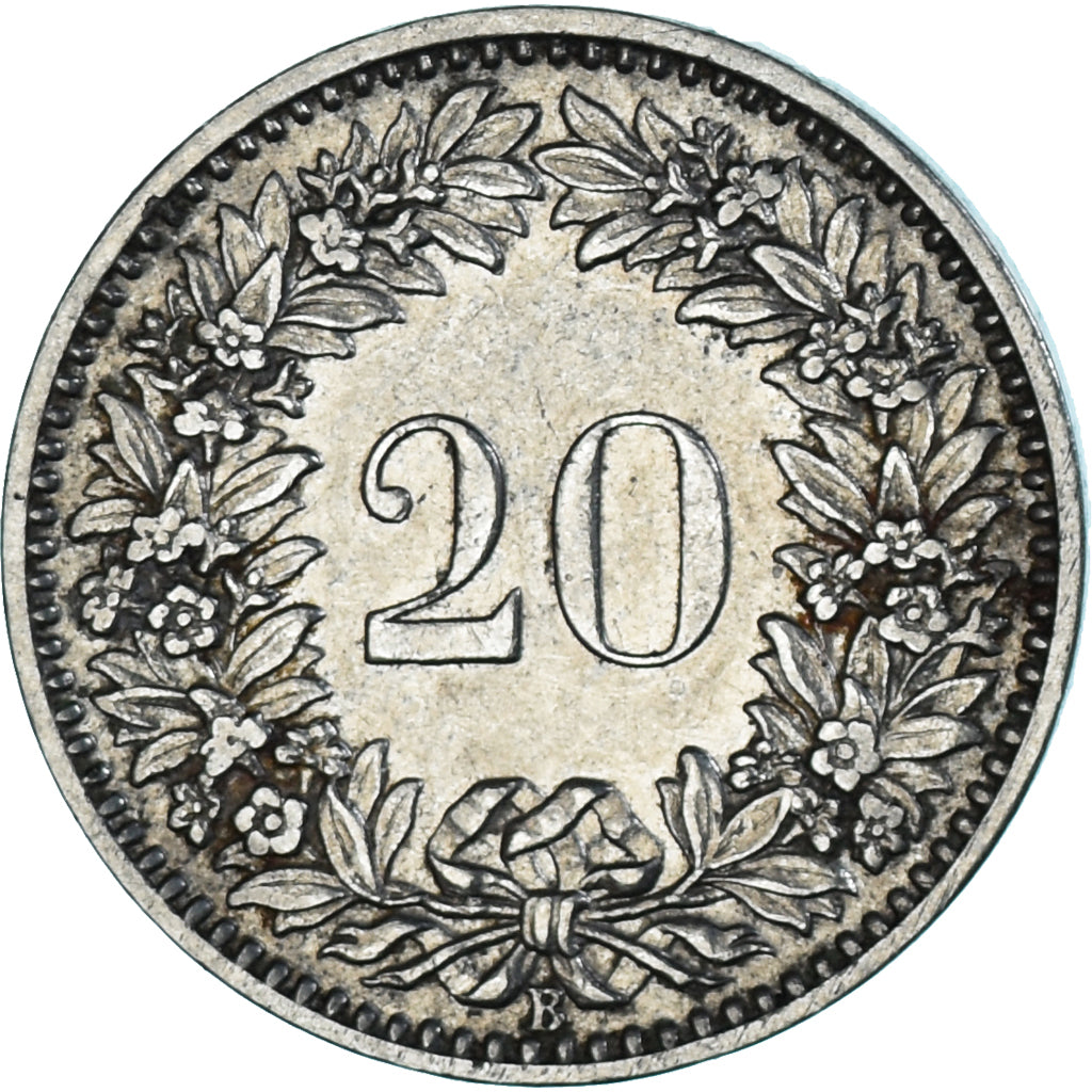 Munten, Zwitserland, 20 Rappen, 1909