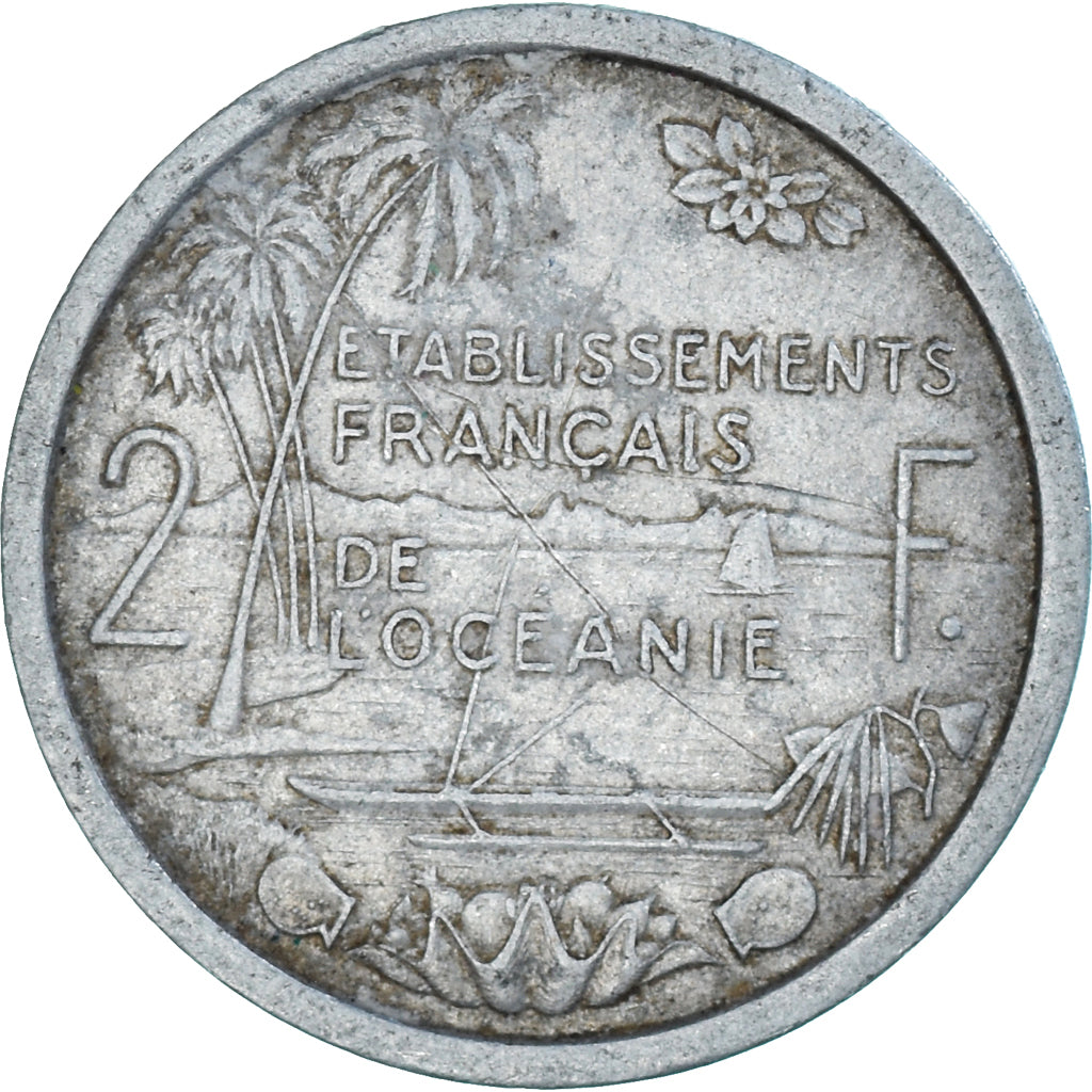 Münze, Oceania, 2 Francs, 1949