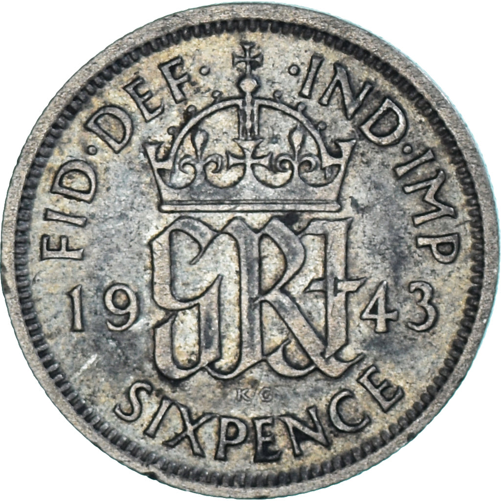 Münze, Großbritannien, 6 Pence, 1943