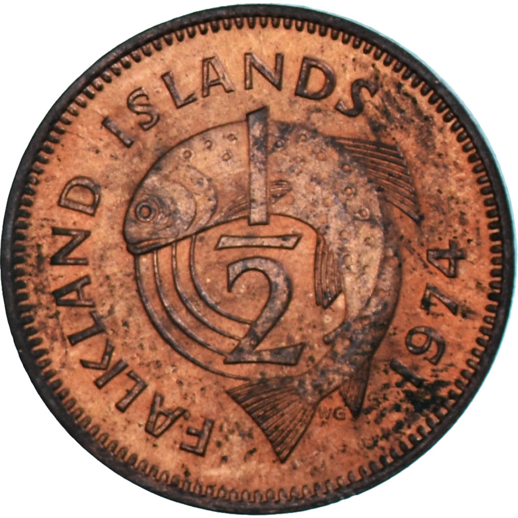 Coin, Falkland Islands, 1/2 Penny, 1974