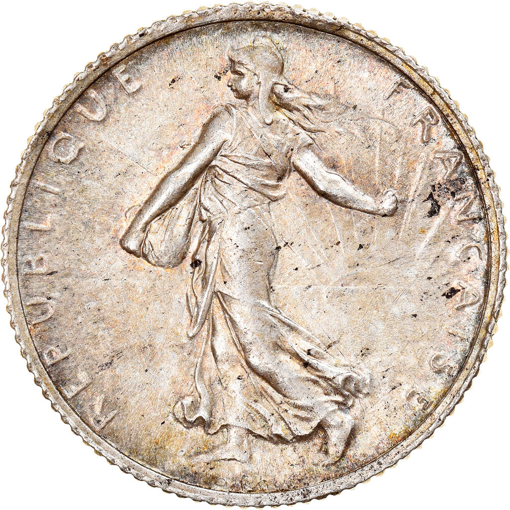 Coin, France, Semeuse, Franc, 1918, Paris, EF(40-45), Silver, KM:844.1