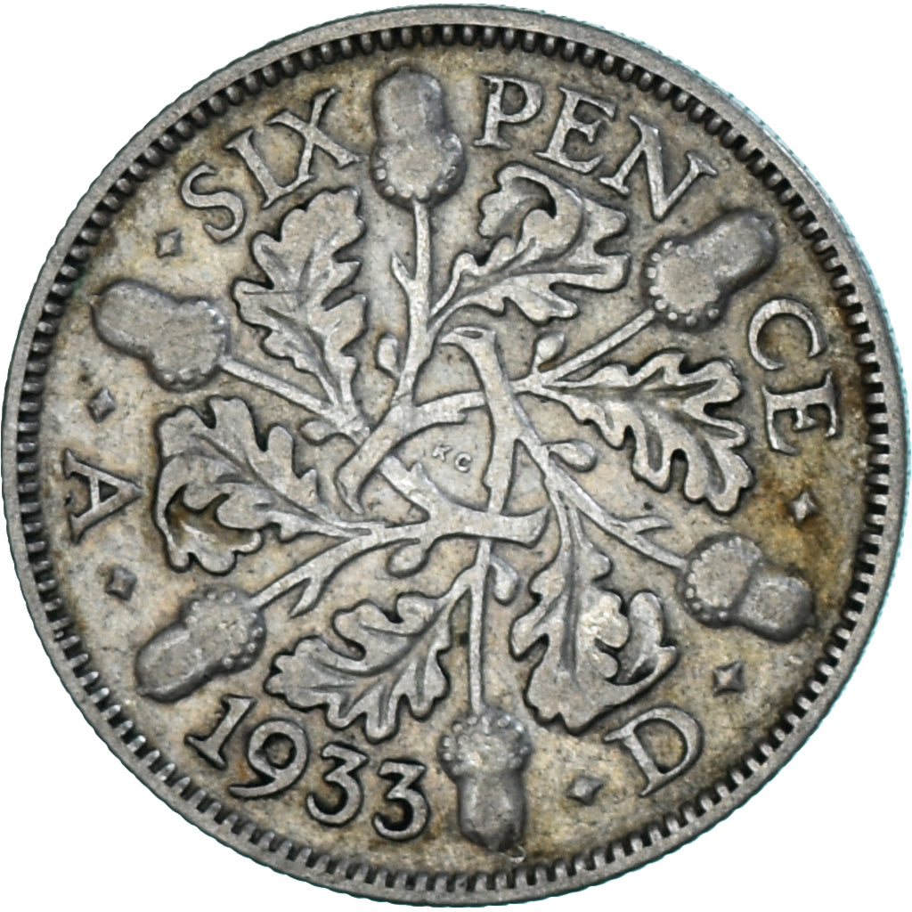 Monnaie, Grande-Bretagne, 6 Pence, 1933