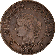 Coin, France, Cérès, 2 Centimes, 1889, Paris, VF(30-35), Bronze, KM:827.1