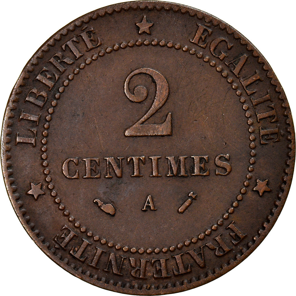 Coin, France, Cérès, 2 Centimes, 1889, Paris, VF(30-35), Bronze, KM:827.1