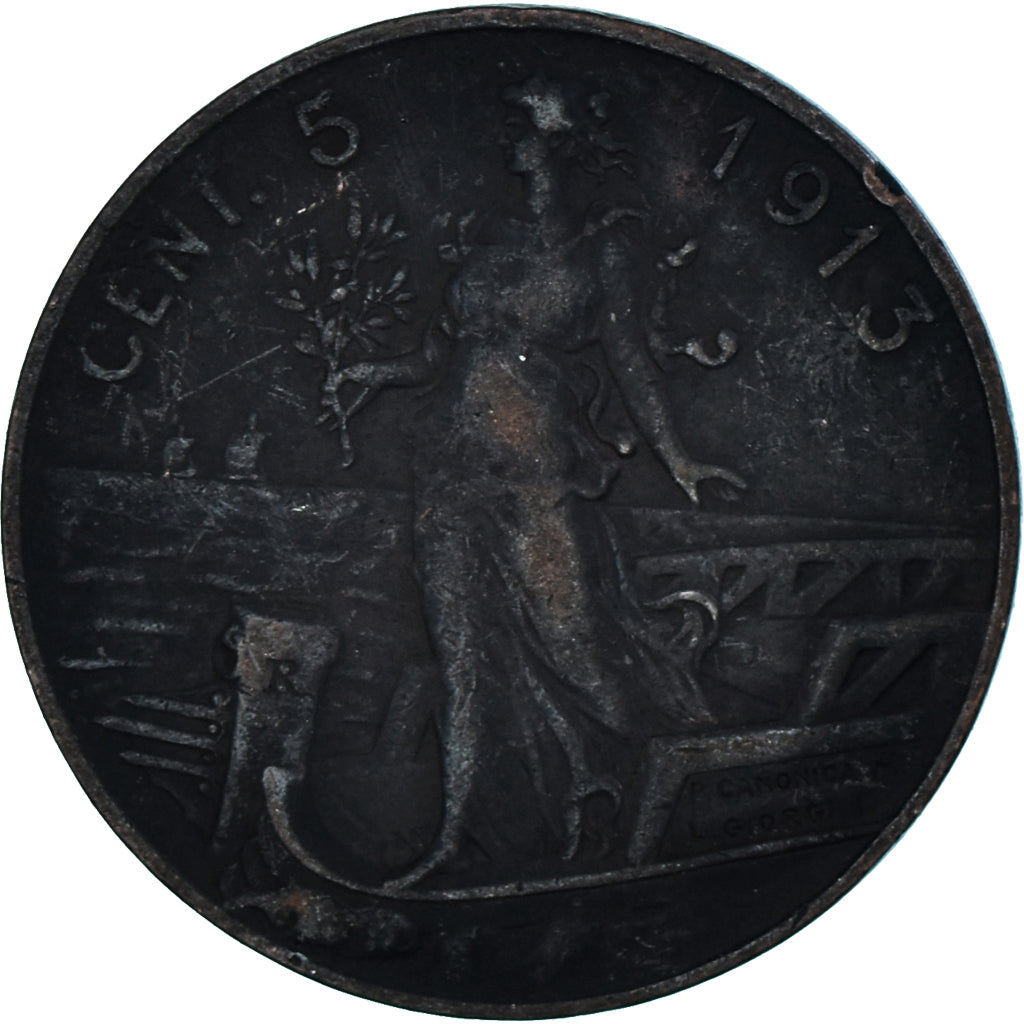 Coin, Italy, 5 Centesimi, 1913
