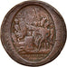 Moeda, França, Monneron, 5 Sols, 1792, Paris, AG(3), Bronze