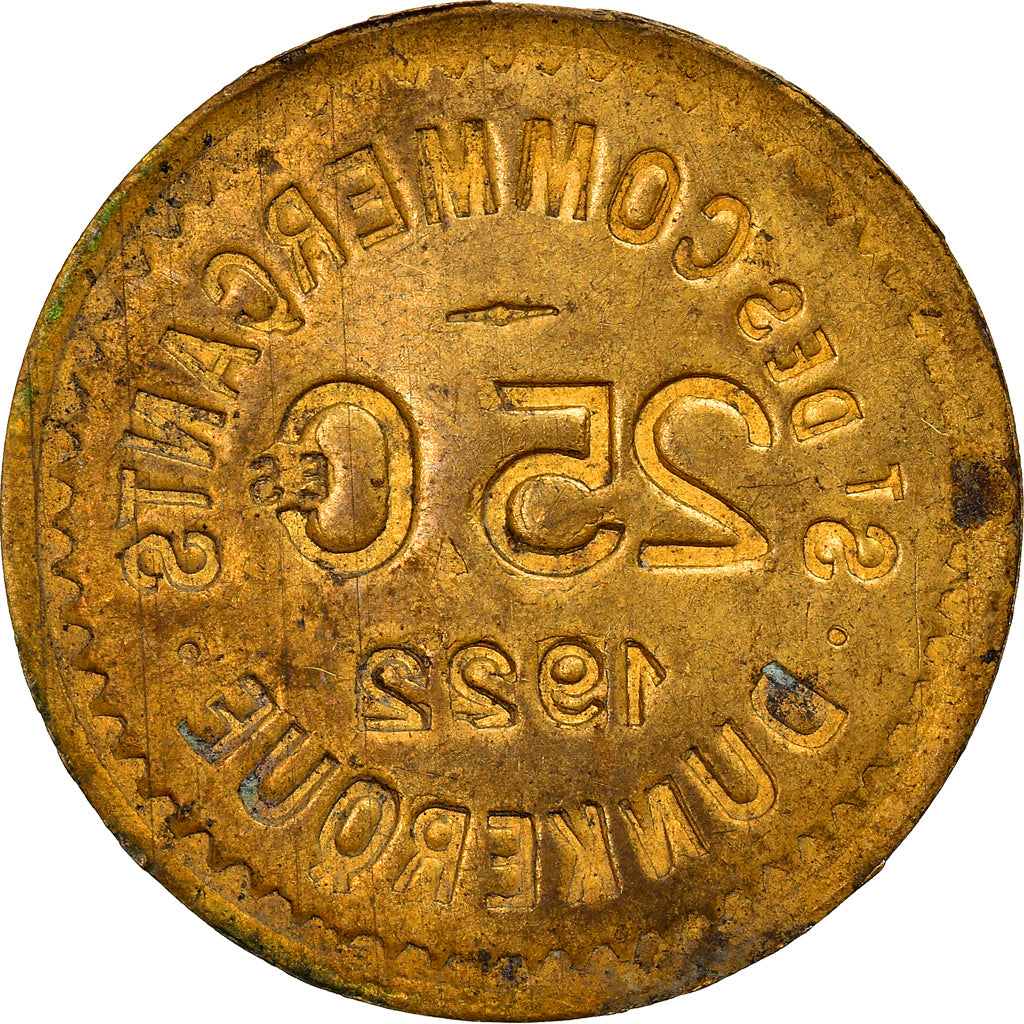 France, Token, 25 Centimes, Société des Commerçants de Dunkerque, 1922