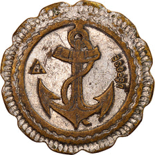 Frankreich, 20 Centimes, Token "à consommer", Ancre, S, Nickel plated brass