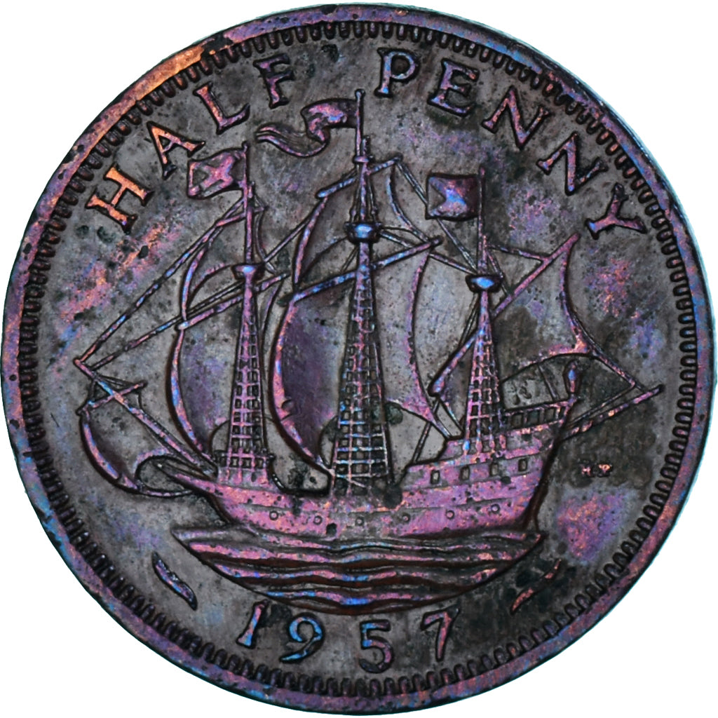Monnaie, Grande-Bretagne, 1/2 Penny, 1957