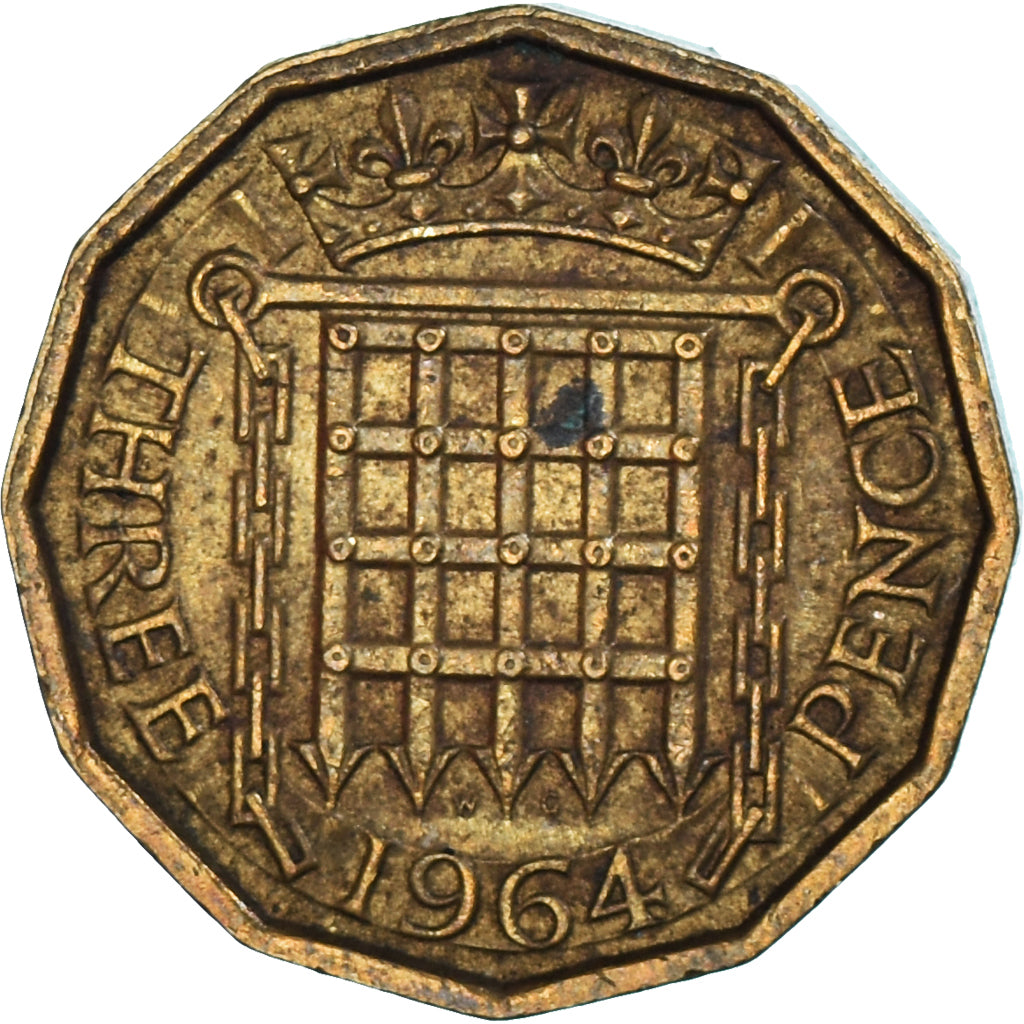 Münze, Großbritannien, 3 Pence, 1964