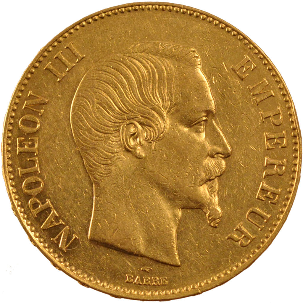 FRANCE, Napoléon III, 100 Francs, 1857, Paris, KM #786.1, AU(55-58), Gold, G...